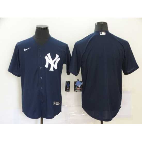 Mens Nike New York Yankees Blank Navy Blue Alternate Stitched Baseball Jersey